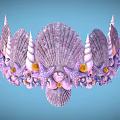 Shell and Starfish Summer Crown Shell Crown Starfish Headwear 3d model