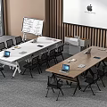 Conference tables and chairs Training tables and chairs Lecture table Projection screen 3d model