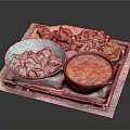 Delicious Japanese Food Tray With Rice Fried Chicken Soup And Side Dishes