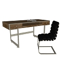 Antique Style Desk and Chair Retro Style Desk and Chair 3d model