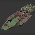 Sci Fi Cosmic Spaceship 3D Model With Aerodynamic Design And Advanced Space Modules