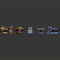 Turret Turntable Railgun Sci-fi Tower Defense Game Tower Defense Sci-fi Turret Game Turret Game Battery 3d model