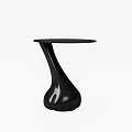 Modern Black Side Table With Sleek Curved Base And Minimalist Design 3d model