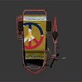 Vibrant Tricycle Featuring Red Frame Yellow Canopy And 3 Profiles Pizza Pasta Promotion