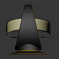 Modern Stylish Chair Design With Black Yellow Color Scheme Streamlined Structure And Circular Base