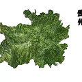Guizhou Terrain Satellite Map Showing Green Vegetation And Mountainous Landscape