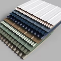Stacked Corrugated Sheets Building Components With Various Colors And Materials 3d model