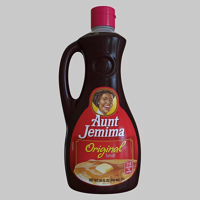 Aunt Jemima Original Syrup Bottle Featuring Classic Design And Kitchen Condiment Label 3d model