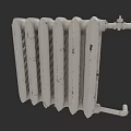 Old Fashioned White Radiator With Worn Surface And Rust Spots Detail