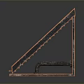 3D Model Industrial Metal Staircase With Steps And Reflective Base Structure 3d model