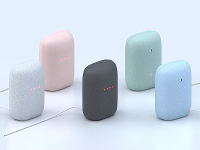 Compact Square Design Speakers with Smooth Surface Multiple Colors and Cables 3d model