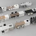 Various Modern Dining Table Sets With Matching Chairs And Minimalist Designs 3d model