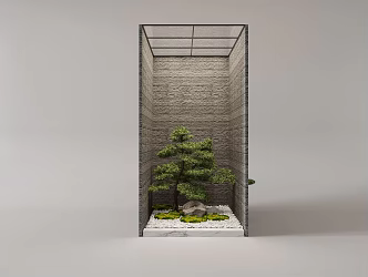 New Chinese style landscape sketch interior landscape landscaping courtyard sketch welcome pine 3d model