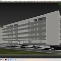 Multi Storey Modern Industrial Factory Building With Large Glass Windows And Interior Lighting