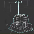 Small Gray Octagonal Structure With Antenna On Top And Steps At Base