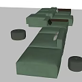 Modern Combination Sofa Multiplayer Sofa Combination 3d model
