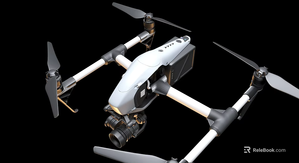 Smart Drone With High Definition Camera And Quadrotor Design For Aerial Photography 3d model 