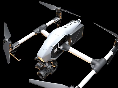 Smart Drone With High Definition Camera And Quadrotor Design For Aerial Photography 3d model