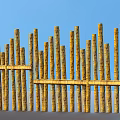 Golden Garden Ornament With Fence Like Structural Design For Outdoor Garden Decoration