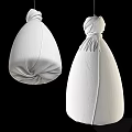 White Fabric Chandeliers With Knotted Top And Tassel Details Modern Minimalist Design