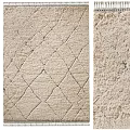 Beige Square Rug With Diamond Pattern And Soft Woven Texture Design