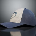 Blue And White Baseball Cap With Circular Logo For Casual Wear 3d model
