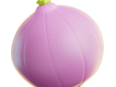 Fresh Shiny Purple Onion Vegetable with Smooth Outer Skin and Bright Hue 3d model