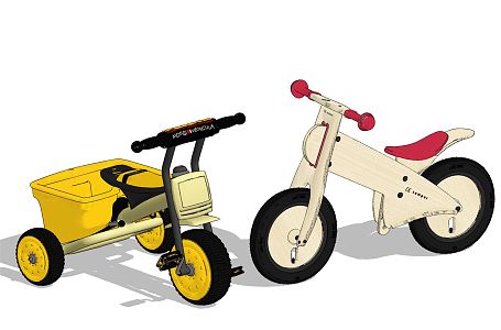 Modern toy car children's toy bike 3d model