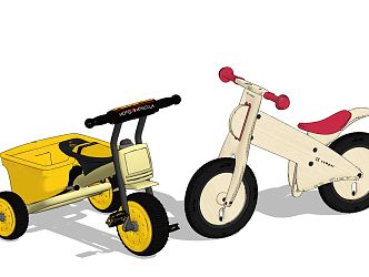 Modern toy car children's toy bike 3d model