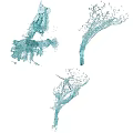 Elegant Garden Water Ornament with Rotating Blue Water Splashes and Dynamic Flowing Design Elements