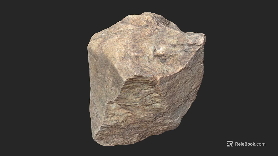 Natural Wood Stone Material Block With Raw Textured Surface For Decorative Use 3d model 