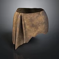 Simple Design Textured Brown Fabric Covered Stool For Daily Life Use