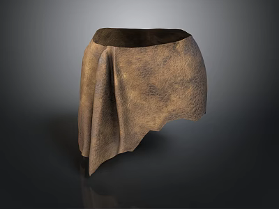 Simple Design Textured Brown Fabric Covered Stool For Daily Life Use 3d model