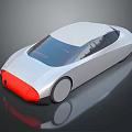 Futuristic Silver Car With Aerodynamic Design Sleek Body And Red Front Accent 3d model