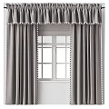 Stylish Grey Velvet Curtains With Delicate Pom Pom Trim For Modern Home Window Decoration
