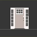 Classic Wooden Front Door With Glass Side Panels And Brass Handle
