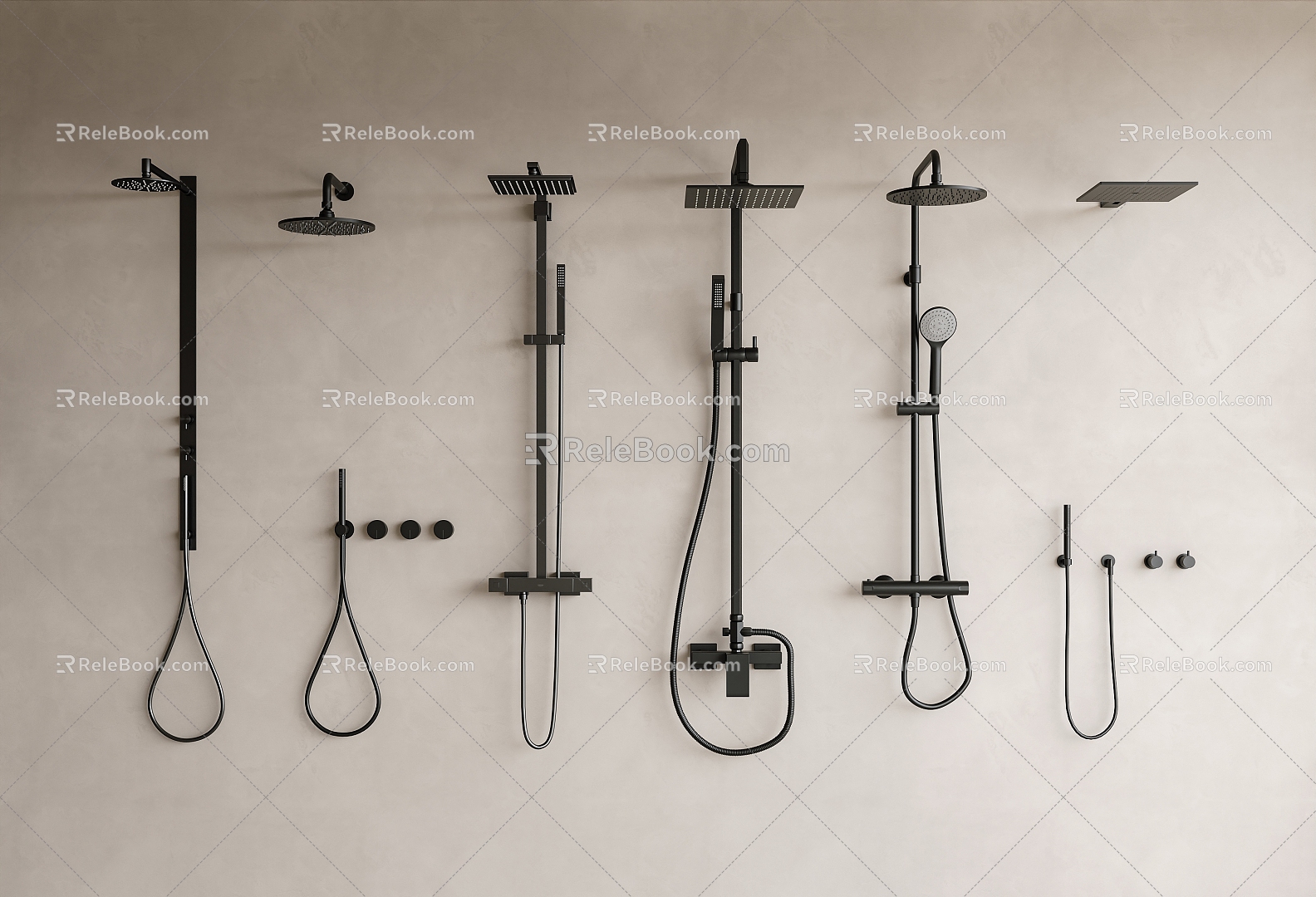 Shower combination shower faucet shower switch 3d model