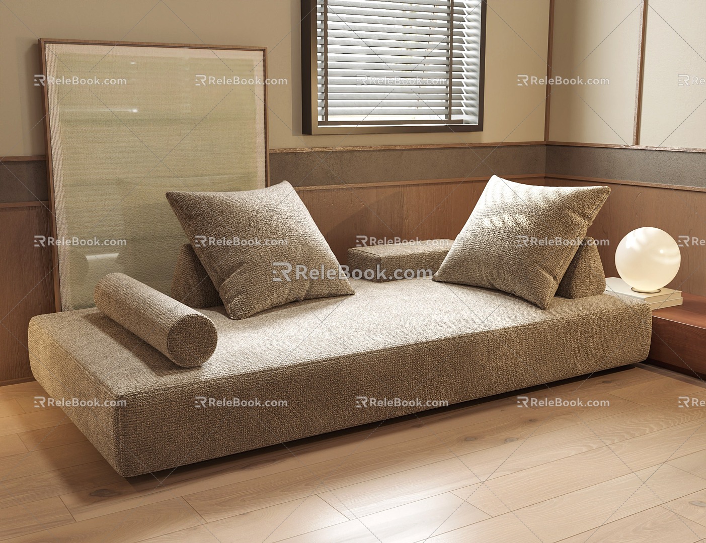 Multi-person sofa Minotti living room sofa sofa sofa multi-person sofa 3d model