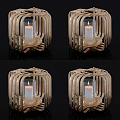 Modern Wooden Woven Structure Candle Lamp For Home Decorative Interior Design