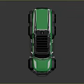 Green Six Wheel Pickup Truck With Off Road Style Black Roof Rack And Large Tires
