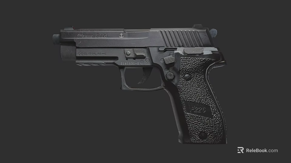 Modern Black Tactical Pistol With Textured Grip And Sleek Design Features 3d model 