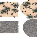 Natural Landscape Design With Stones And Wooden Elements For Outdoor Gardens