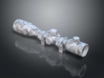 Detailed Low Poly Scope With Geometric Texture Tactical Design And Reflective Surface 3d model
