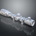 Detailed Low Poly Scope With Geometric Texture Tactical Design And Reflective Surface