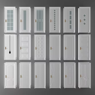 Simple door bathroom door bathroom door kitchen door plastic steel door 3d model