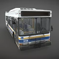 White Blue And Yellow Stripe City Bus With Number 2116 Exterior Design