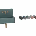 Teal Matte Finish Washbasin With Golden Faucet Cross Handles And Color Options