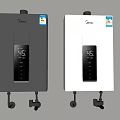 Midea Silver and White Wall Mounted Water Heaters with Digital Display 46℃ Temperature 3d model