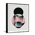 Abstract Circular Wall Art With Pink Black Gray Design For Modern Decor