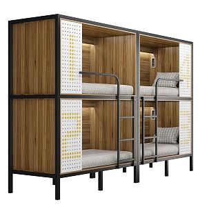 Hostels and Dormitories Bunk Beds 3d model